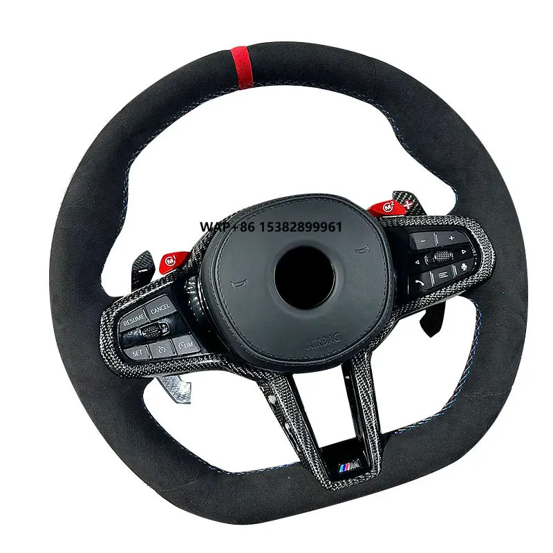 Custom Car Interior Accessories Steering Wheel Carbon Fiber Leather Covered Black for for  G30 G31 G32 X3   M3 G80 M