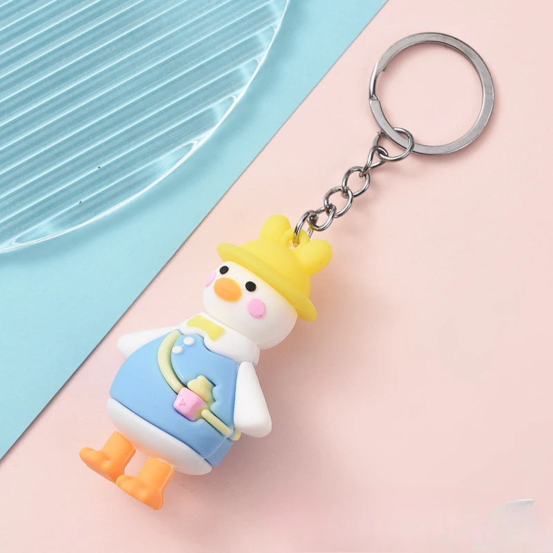 Cartoon pendant crooked neck duck student schoolbag pendant car little yellow duck