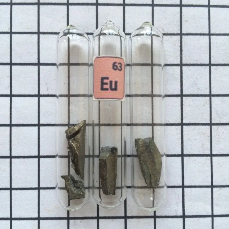 Applicable to non-ferrous metal test tube glass seal, europium Eu periodic table, physical ornament collection