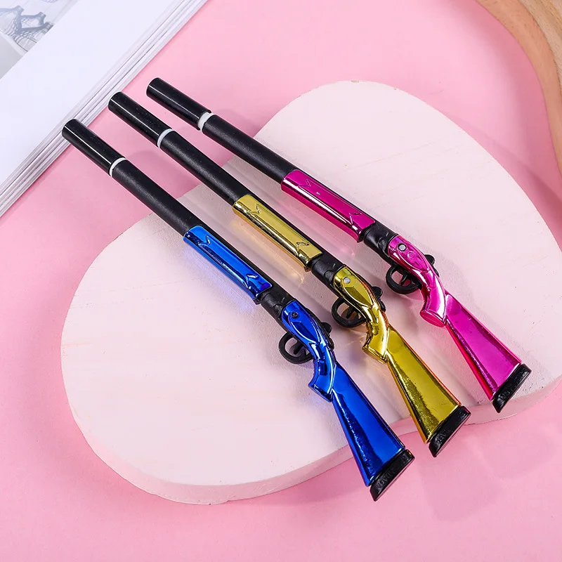 1 New Fashion Sniper Gun Black Gel Pen Student Learning Stationery Weapon Gel Pen Color Random