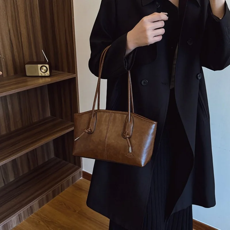 

High-End Luxury Commuter Tote Bag Solid Color Leather Large Capacity For Women Business Elegant Classic