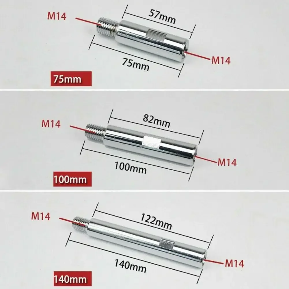 Angle Grinder Extension Rod 75/100/140mm M14 Thread Adapter Shaft Polishing Pad Connection Rod for Polishing Car Care Detailing