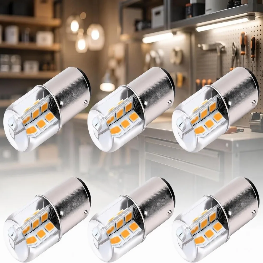 6 Pack Long Life BA15D LED Bulbs 3W Warm Light LED Light Bulb 300LM Dimmable DC Bulbs Camper