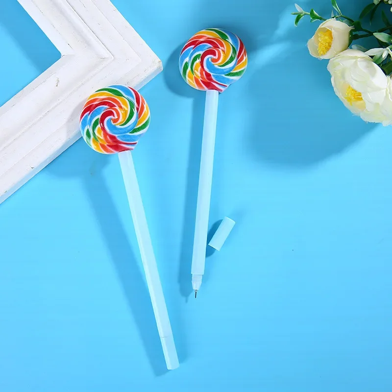 

36 шт., новая корейская гелевая ручка для моделирования леденцов, студенческая хипстерская черная шариковая ручка 0,5 мм, канцелярские принадлежности Kawaii, школьные принадлежности B