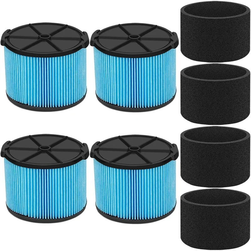 AT44-VF3500 4 Pack Replacement Filter For Ridgid 4 Gallon Shop Vaccum Vacuums, 26643 Fine Dust Filter,Replaces WD40700, WD30500