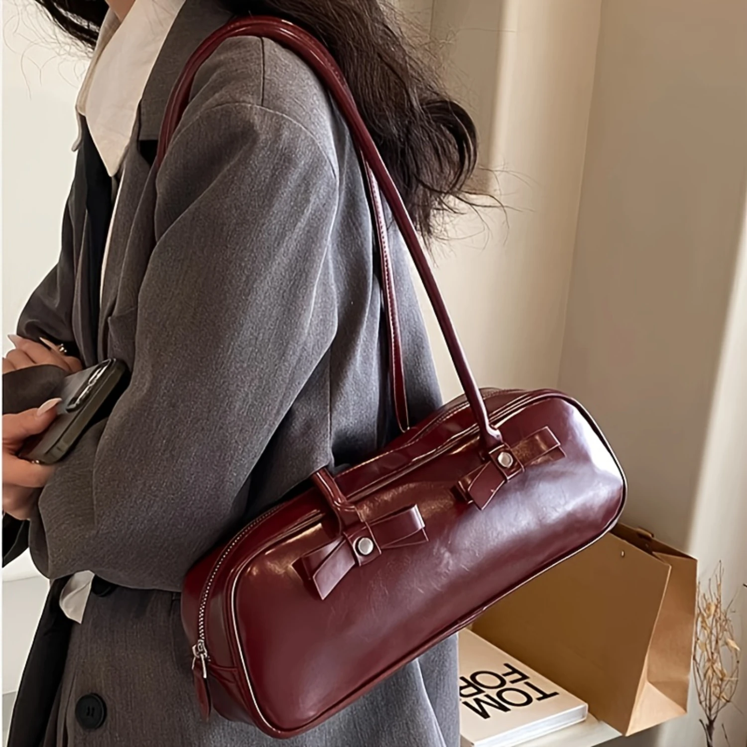 

Shoulder Bag For Women, Sweet Bowknot Decor Bag, Trendy Underarm Bag & Purse Blind bag Coin purse Purse organizer Smell proof