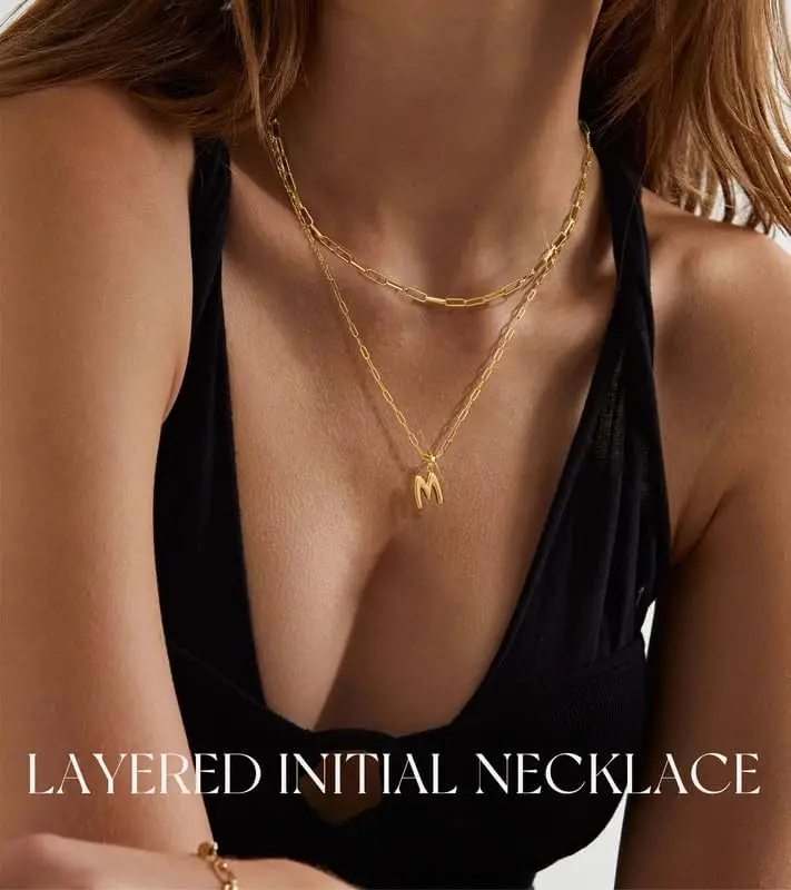 NUyi золотое ожерелье для женщин многослойное ожерелье с пузырьками и буквами для женщин модные ювелирные изделия 18-каратное позолоченное цепочка массивное имя