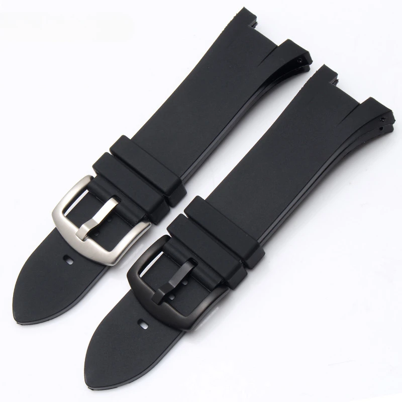 Silicone Watch Strap for Armani Ax1803 1802 1050 Concave Waterproof Sweat-Proof Black Rubber Watchband Accessories 31 * 14mm