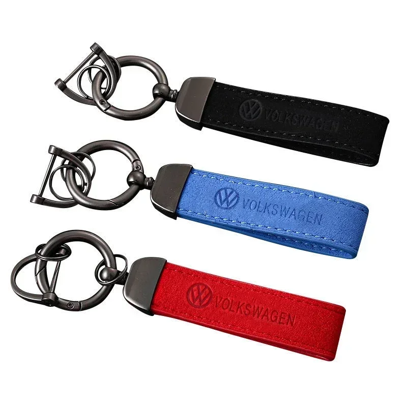 Suede Car Keychain for Volkswagen Passat Santana Touareg Tiguan Golf Bora Jetta CC Mk6 Beetle Scirocco Sagitar Key Ring Pendant