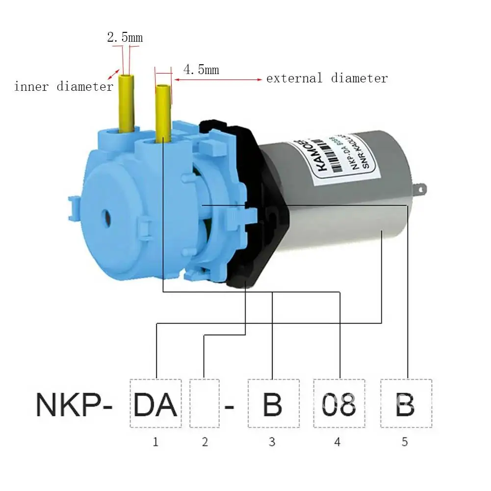 Lab Dosing Pump Water Analytical Liquid Pump 3V/6V/12V/24V DC Water Pump Self-priming Peristaltic Mute Micro Silicone Tube /BPT