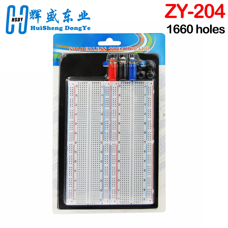 ZY-204 1600pts Protoboard 4 Bus Test Protoboard Complete Kit Breadboard Kit Professional