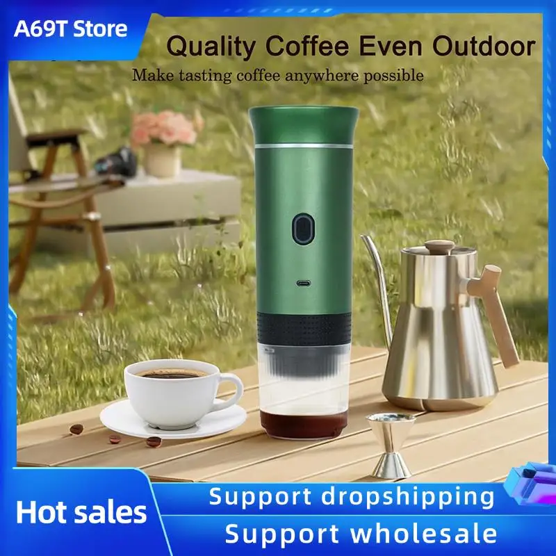 

A69T Compatible With Ground Coffee Mini Espresso Machine Suitable For Camping, Hiking