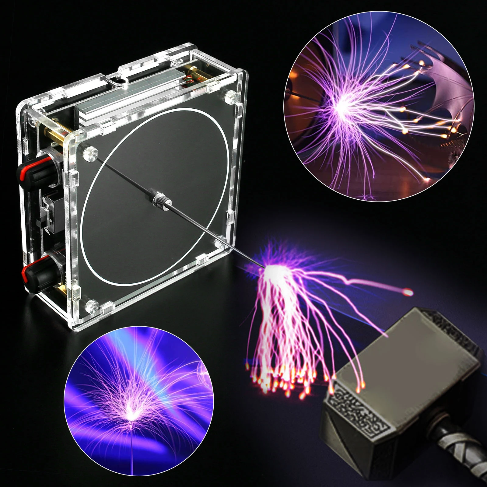 Mini Bluetooth Music Tesla Coil Arc Plasma Loudspeaker Wireless Transmission Experiment Desktop Toy Model Music Tesla Coil Box