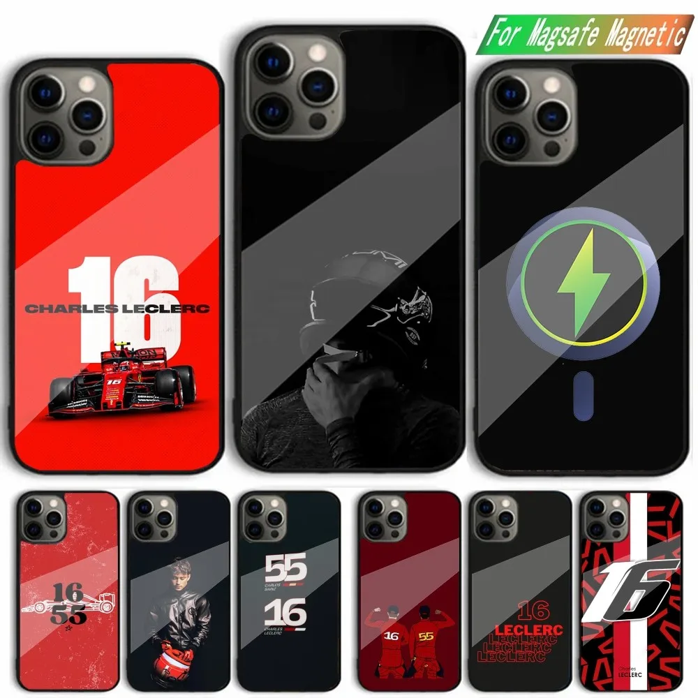 Charles Leclerc 16 F1 Phone Case For iPhone 15,14,13,12,11,Plus,Pro,Max Mini Magsafe Magnetic Wireless Charging