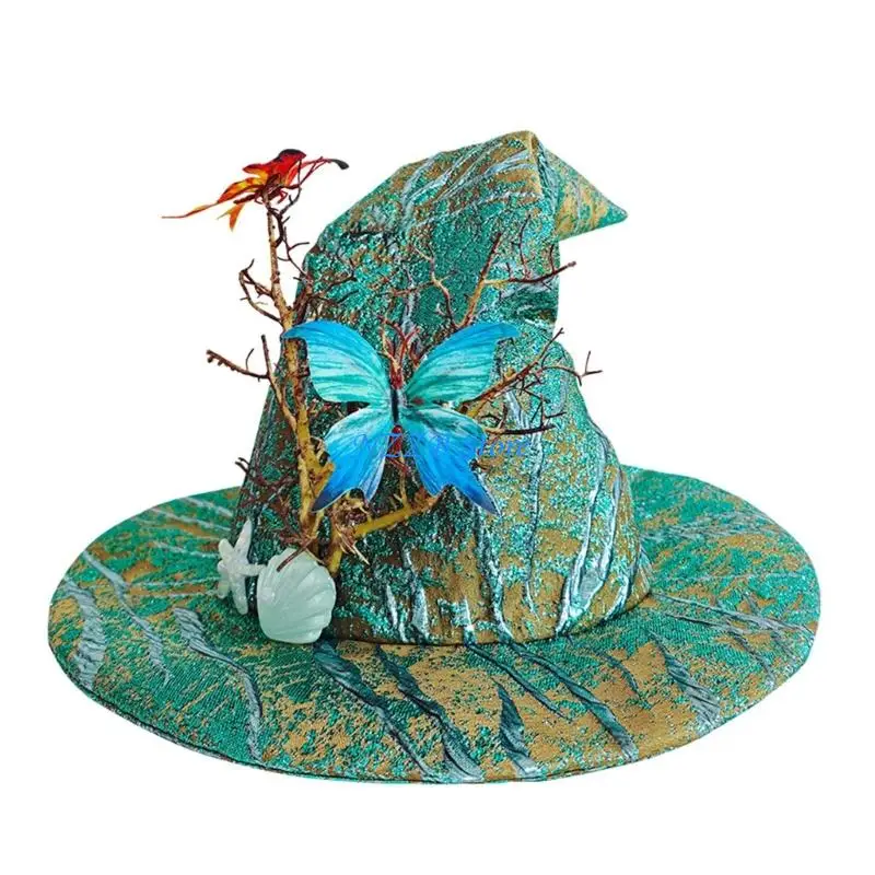 

T21F Twist Design Pointed Hat Adjustable Head Size 56 59cm Costume Ball Dramatic Fashion Statement