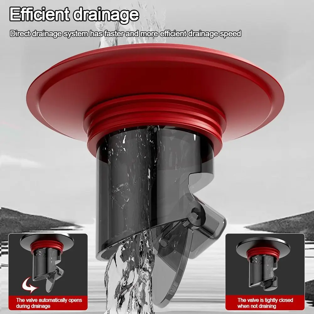 Stainless Steel Shower Floor Drain Backflow Preventer Self-Closing Fast Drainage Floor Drain Anti-odor Insectproof Sink Strainer