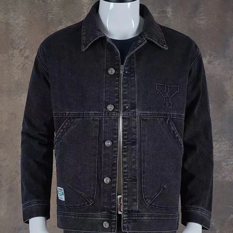 Autumn and Winter 2026 Retro Denim Jacket Men's Korean Slim Trend Handsome Multi-pocket Brand Man Luxury Tooling Jacket Men
