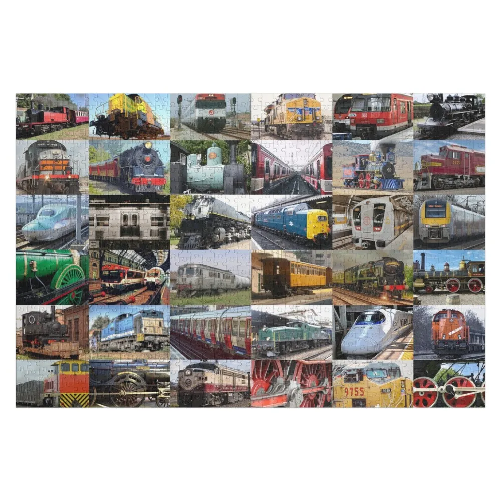Trains Jigsaw Puzzle Personalized Name Wooden Decor Paintings Personalized For Kids Personalized Baby Object Puzzle