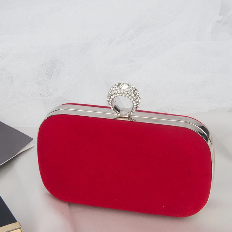 

Classic Velvet Evening Bag, Vintage Gown Bag, Luxurious Design Ladies' Diamond-embellished Bag