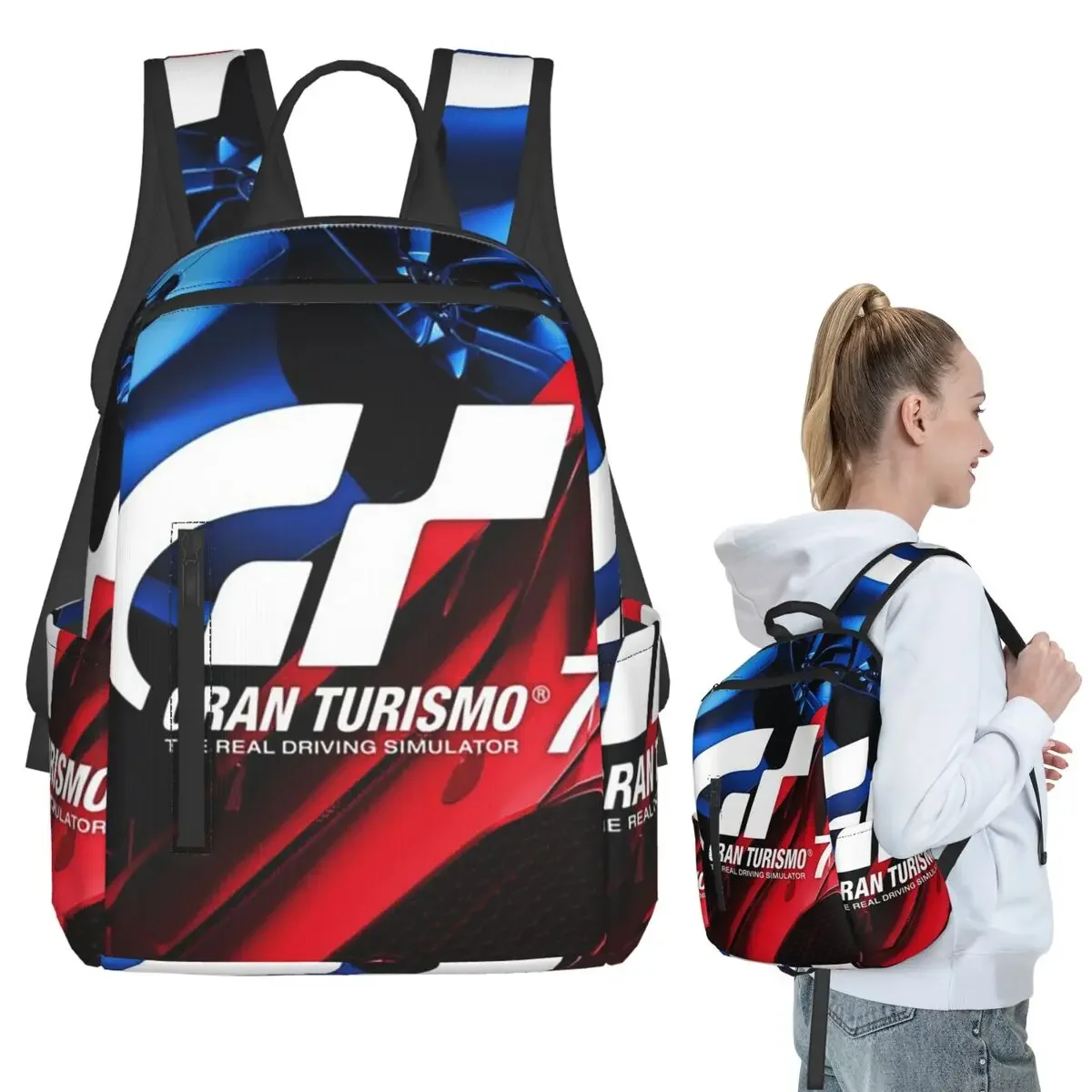 Gran Turismo Backpack Student BookBag Kids School Bag Computer Shoulder Bags Men Women
