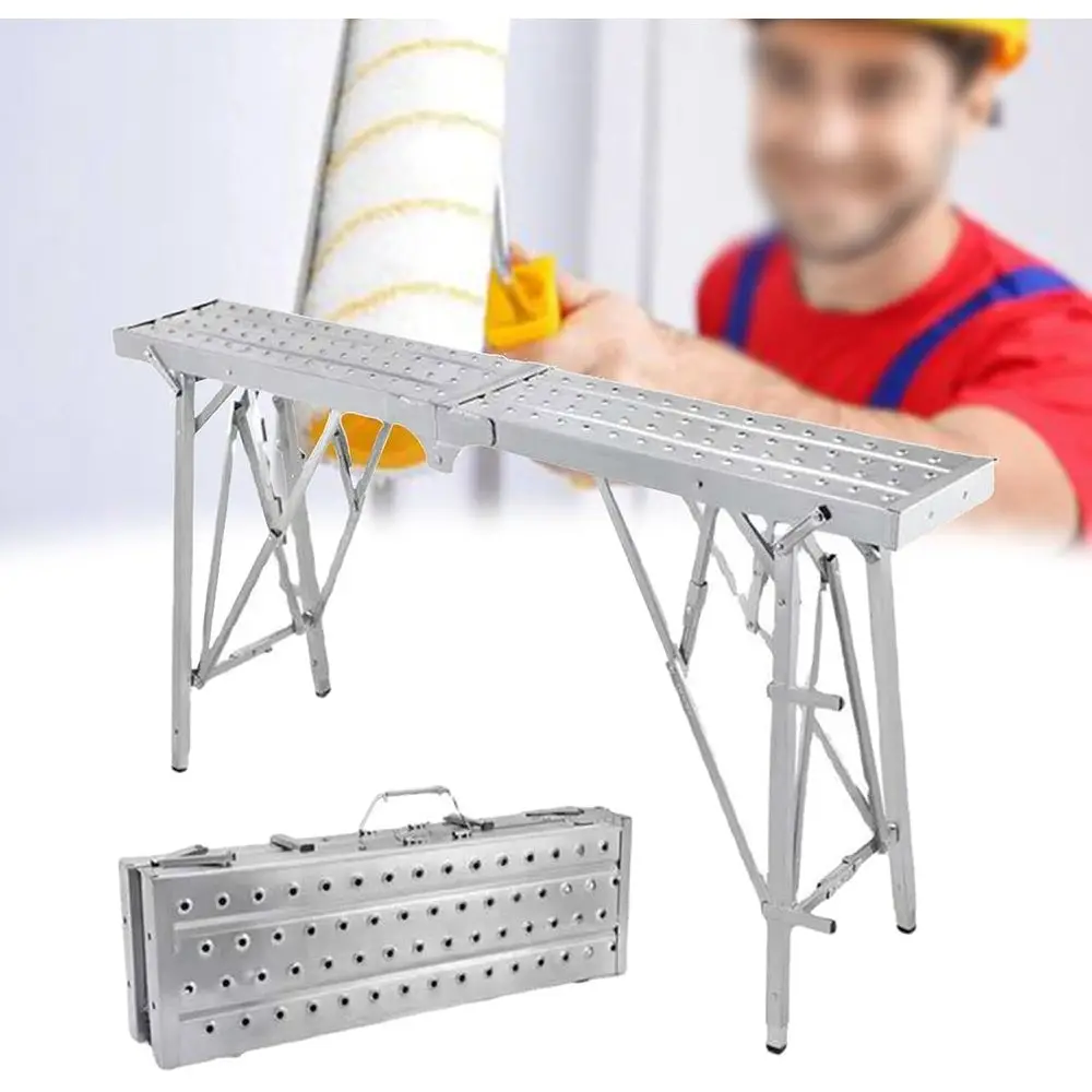 Adjustable Step Ladder for Indoor Use: Portable Scaolding Platform for Cleaning, Decorating, and More