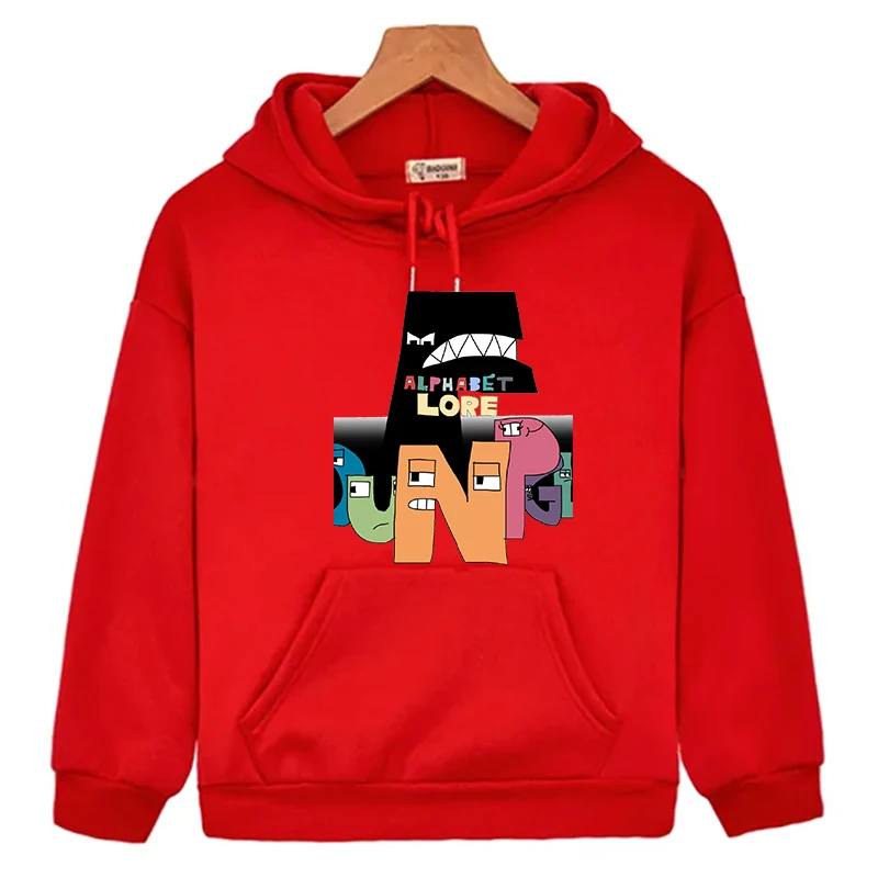 Nuovo alfabeto Lore stampa felpe con cappuccio felpa divertente cartone animato pullover autunno casual top ragazzi ragazze Y2k vestiti felpa con cappuccio abbigliamento per bambini