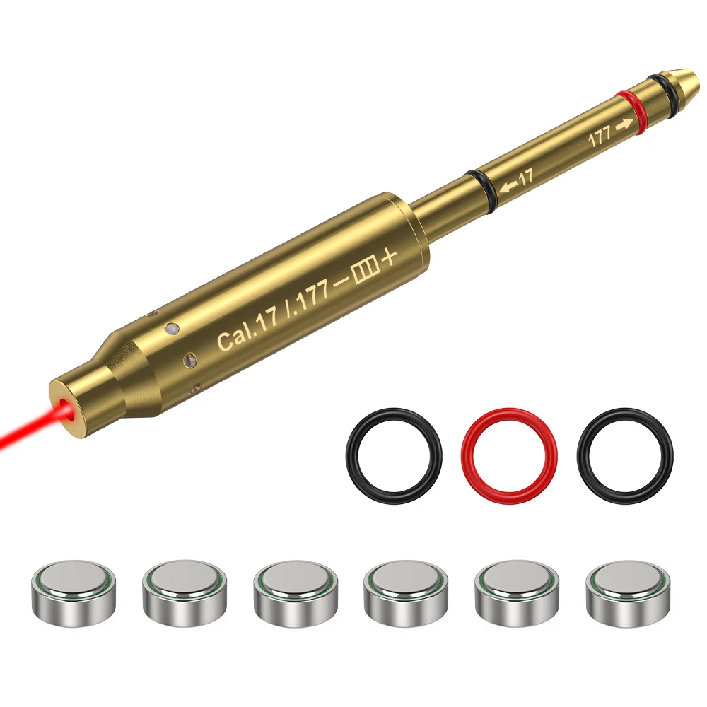 Pistol and Rifle Calibrator Cal.17/.177 Red Laser Calibration Tool - Hunting Accessories Training Shooting Calibrator