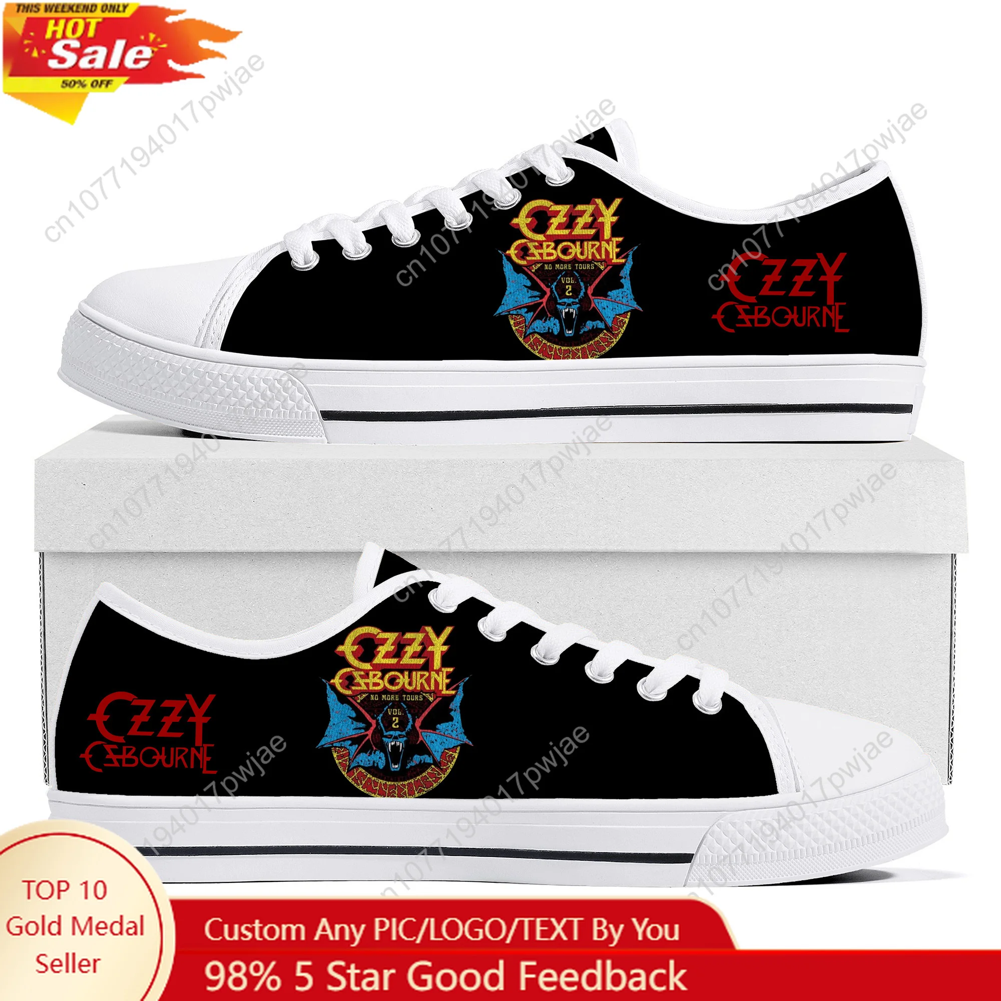 

Ozzy Osbourne Rock Band Low Top Lightweight Sneakers Mens Womens TeenagerCanvas Sneaker Hiking Travel Casual Custom Shoes