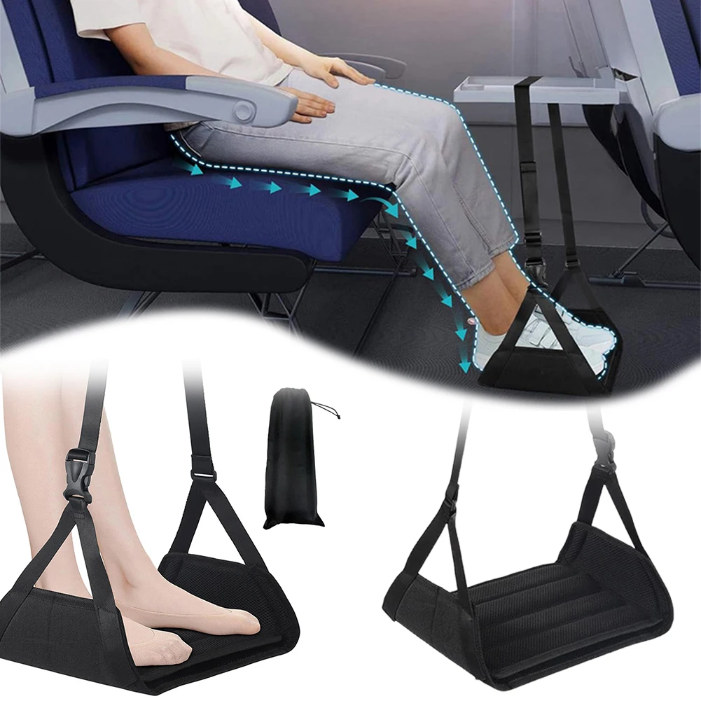 

Airplane Foot Hammock Portable Airplane Footrest With Extended Adjustment Strap & Carrying Bag for Women Men Travel Plane Office