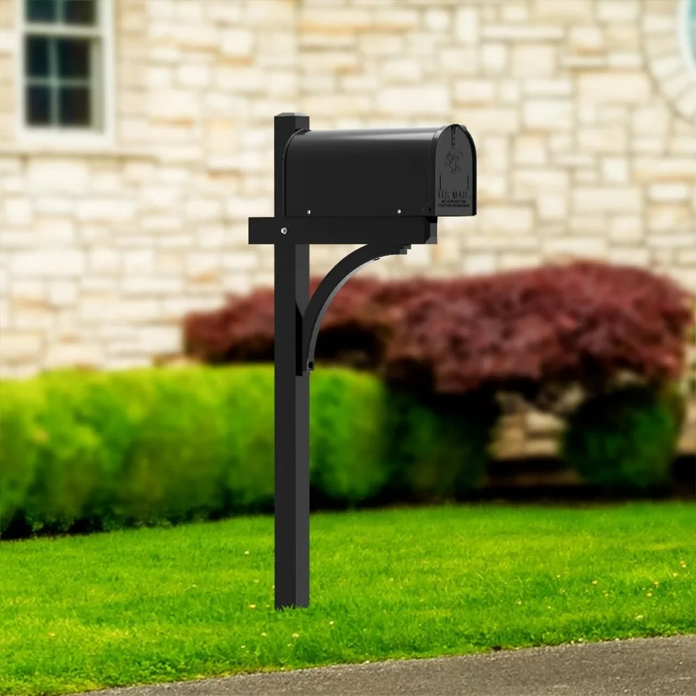 The Glenbrook Aluminum Mailbox Post - Complete System with Steel Mailbox and Aluminum Post Included