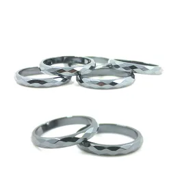 Fashionable 5A High Quality 4mm Wide Face Hematite Ring (1 Pc) Natural No Magnet Ring for Men and Women Size 6/7/8/9/10/11/12