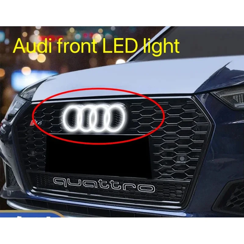 

AUDI Car Front Grill Logo Light LED Badge Sticker Luminous Decorative Light For AUDI Q7 A8L Q8 S4 S5 S6 S7 R8 RS6 Q2L TT A3 A5