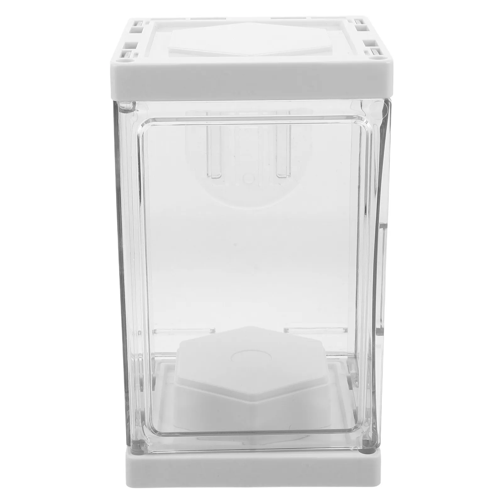 

Clear Display Box with Lid 5.91x3.54x3.54in Modular Pegboard Cups Hooks for Action Figures Collectibles Office Craft Room Wall
