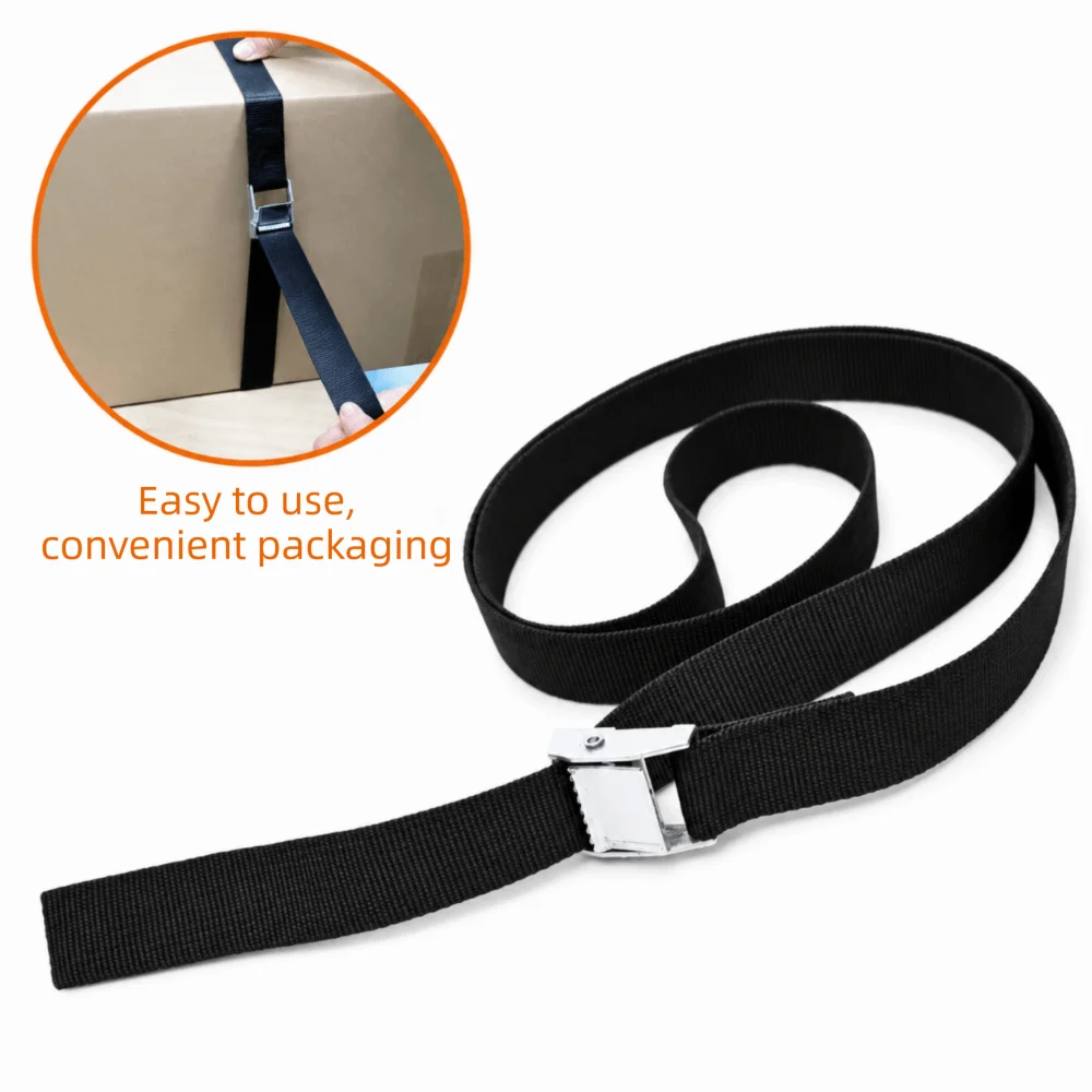 Black Tie Down Straps Metal Buckle Adjustable Ratchet Straps 1/2/3 Meters*25mm Strong Ratchet Belt Tow Ropes for Trailer Luggage