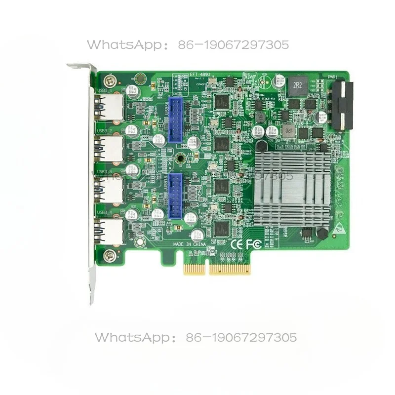 

Плата расширения PCIEX4 489U с утолщенными золотыми контактами, PCIe USB 3.0