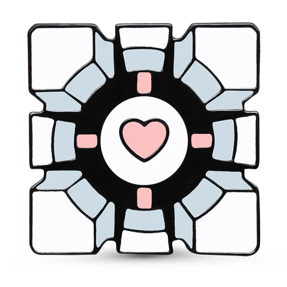 Funny Love Heart Portal Pin Enamel Anime Rubik's Cube Brooch Backpack Lapel Clothes Badge Decoration Gift Jewelry