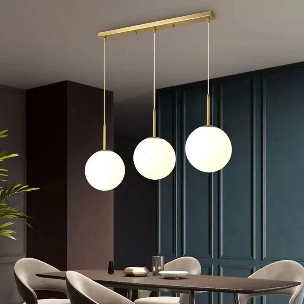 Creative Nordic restaurant lights, simple bedroom headboard, bar counter, dining room, glass magic bean dining pendant light
