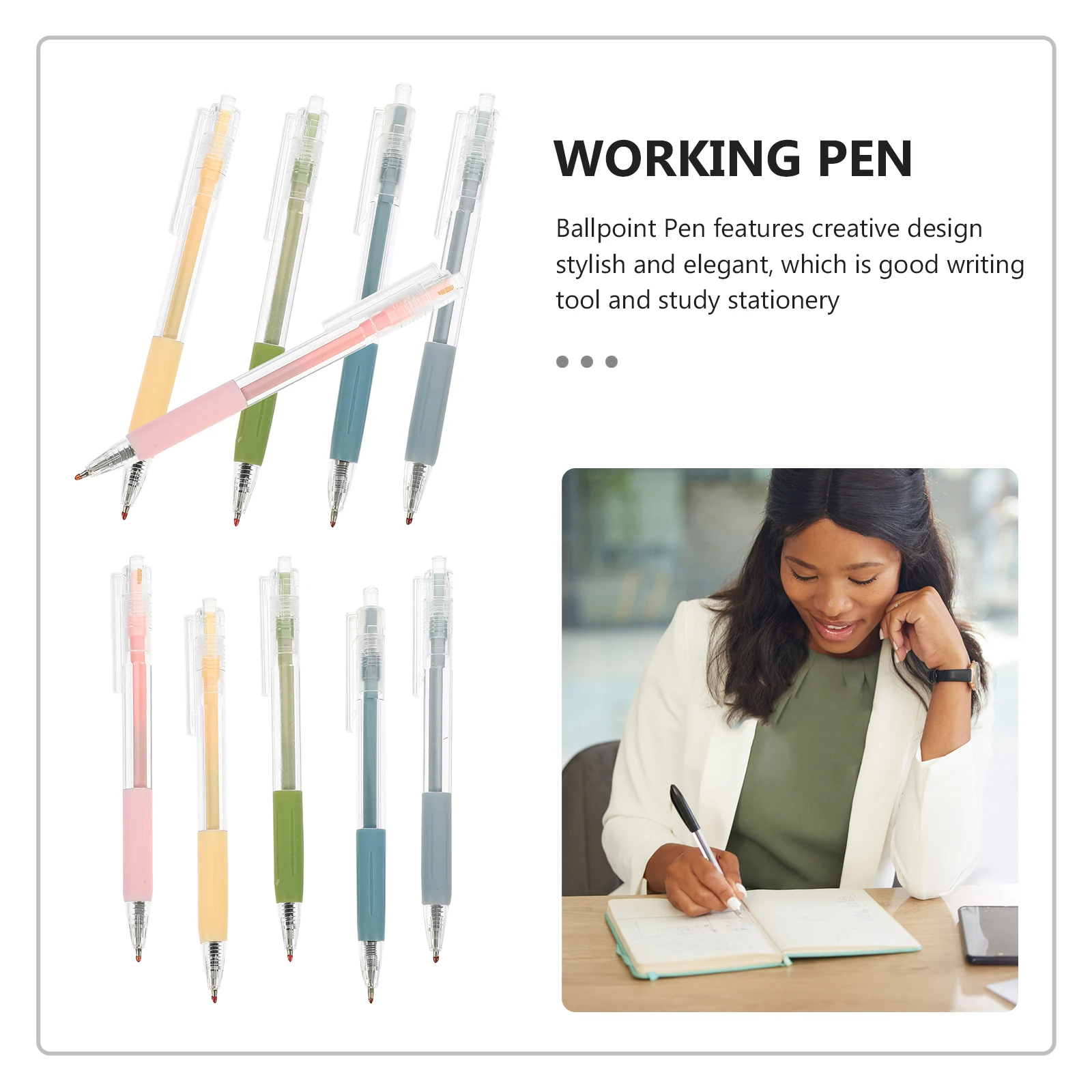 

5pcs Gel Pens Smooth Writing Press Type For Office School Students Portable Reusable Simple Stationery Supplies