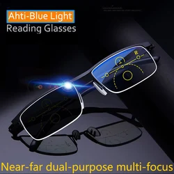 Intelligent Multifocal progressive reading glasses for men women near and dual-use Anti-Blue Light automatic adjustment Eyewear