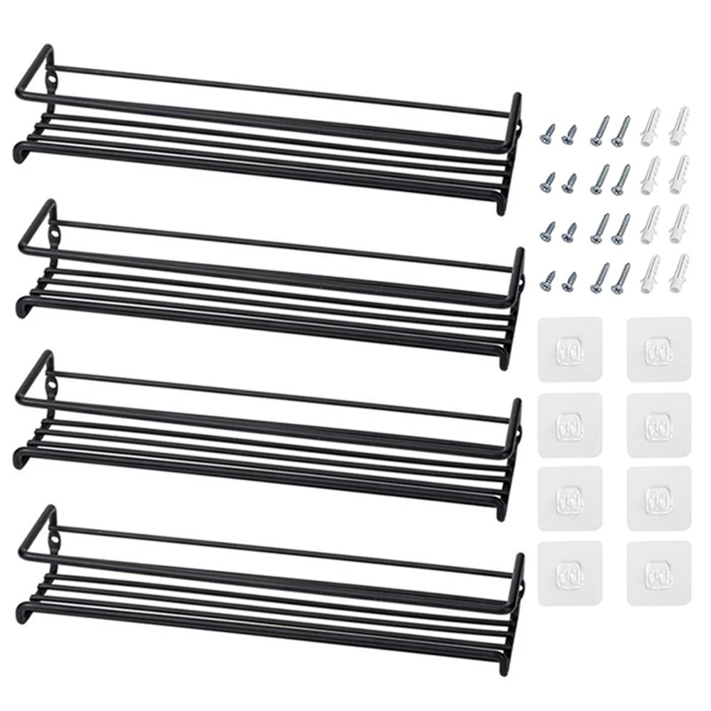 4/2 Stuks Kruidenrek Organizer Wandmontage Opbergrekken Ruimtebesparende Metalen Kruidenrekken Keukenkast Deur Kruidenpot Organizer