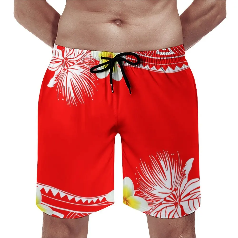 Summer Casual Shorts Beach Surfing Trunks Sport Cycling Shorts Custom Polynesian Drawstring Adjustable Shorts Party Vacation