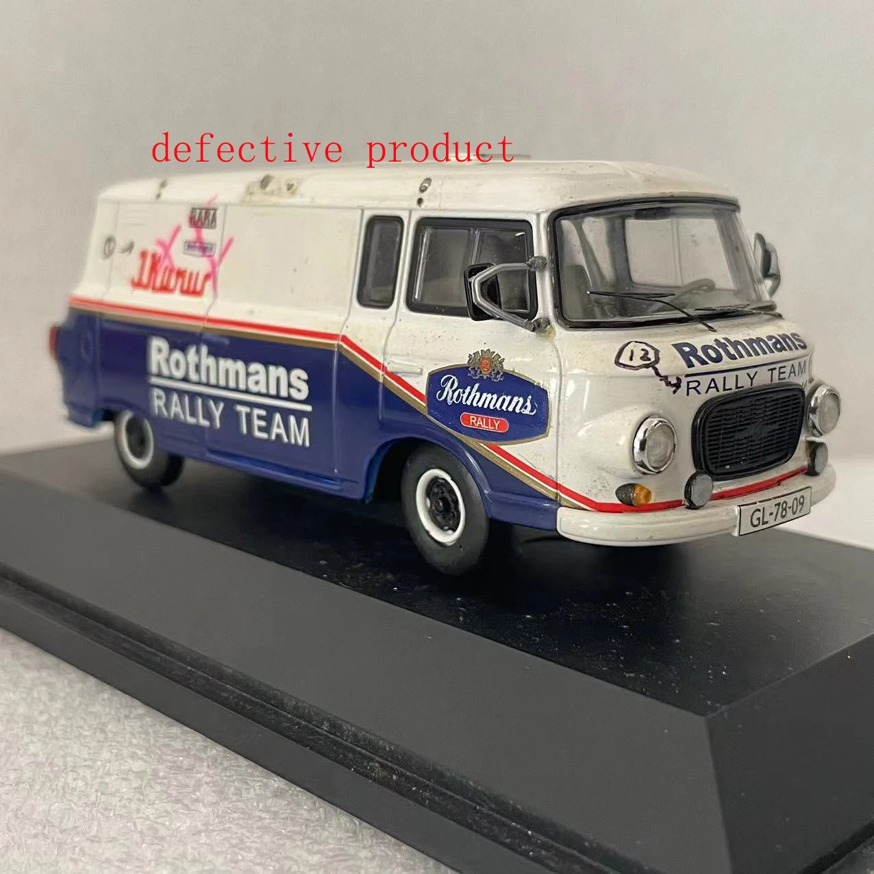 1:43 Scale Barkas B1000 'rothmans Rally Team' Rally Car Logistics Support Vehicle Alloy Simulation Diecast Box Truck Transporter