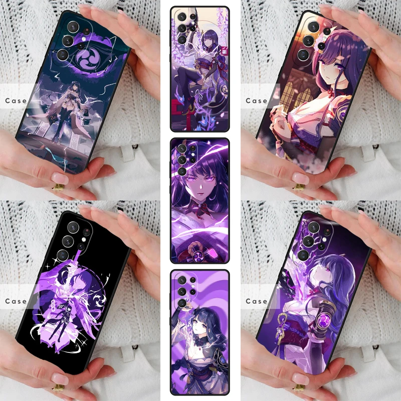 Raiden Shogun Genshin Impact TPU Phone Case for Samsung Galaxy S26 S25 S24 S23 S22 S21 S20 Note10 Plus FE Ultra Cover