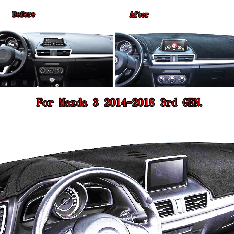 For Mazda 3 M3 Axela BM BN 2013 2014 2015 2016 2017 2018 Anti-UV Dashboard Cover Mat Pad Dashmat Sunshade Carpet Car Accessories 2