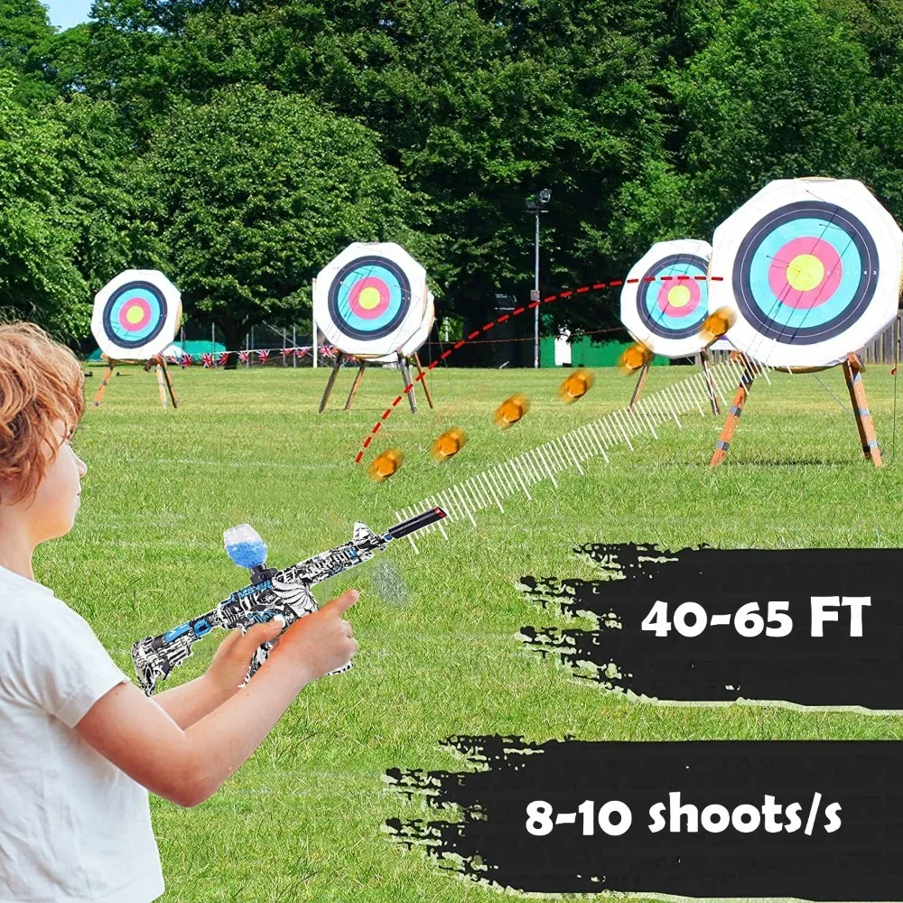 مسدس لعبة M416 مع كرة جل، حماية رذاذ كرة نارية كهربائية أوتوماتيكية مستمرة، مسدس لعبة قطرات الماء، لعبة خارجية #4