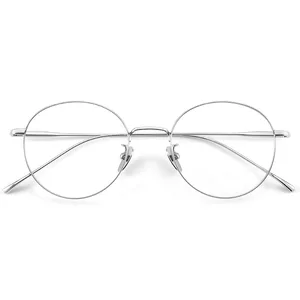 Bequeme Vintage-Feed-Feeding für Männer und Frauen, runde Gläser reiner Titan, Luxusbrille, Mode, ST1644 9 Hauptverkäufe männlicher Gradrahmen Titanio - №9
