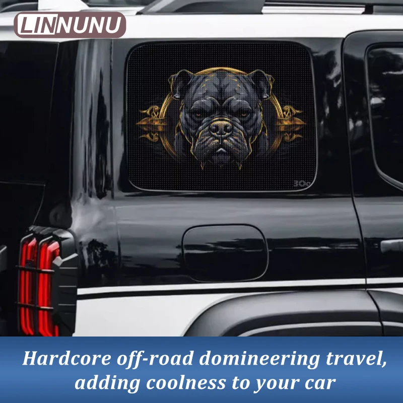 LINNUNU Car Sticker Window sitckers Fierce Dog  styling for Great Wall WEY GWM TANK 300 Decoration sticker Decal Accessories