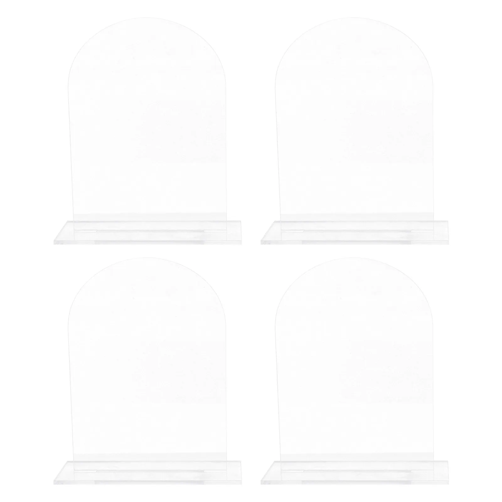 

4pcs Arch Acrylic Sign Clear Diy Table Number Blanks Wedding Menu Display Stand Blank Seat Holder Transparent Bar Sign Cards For