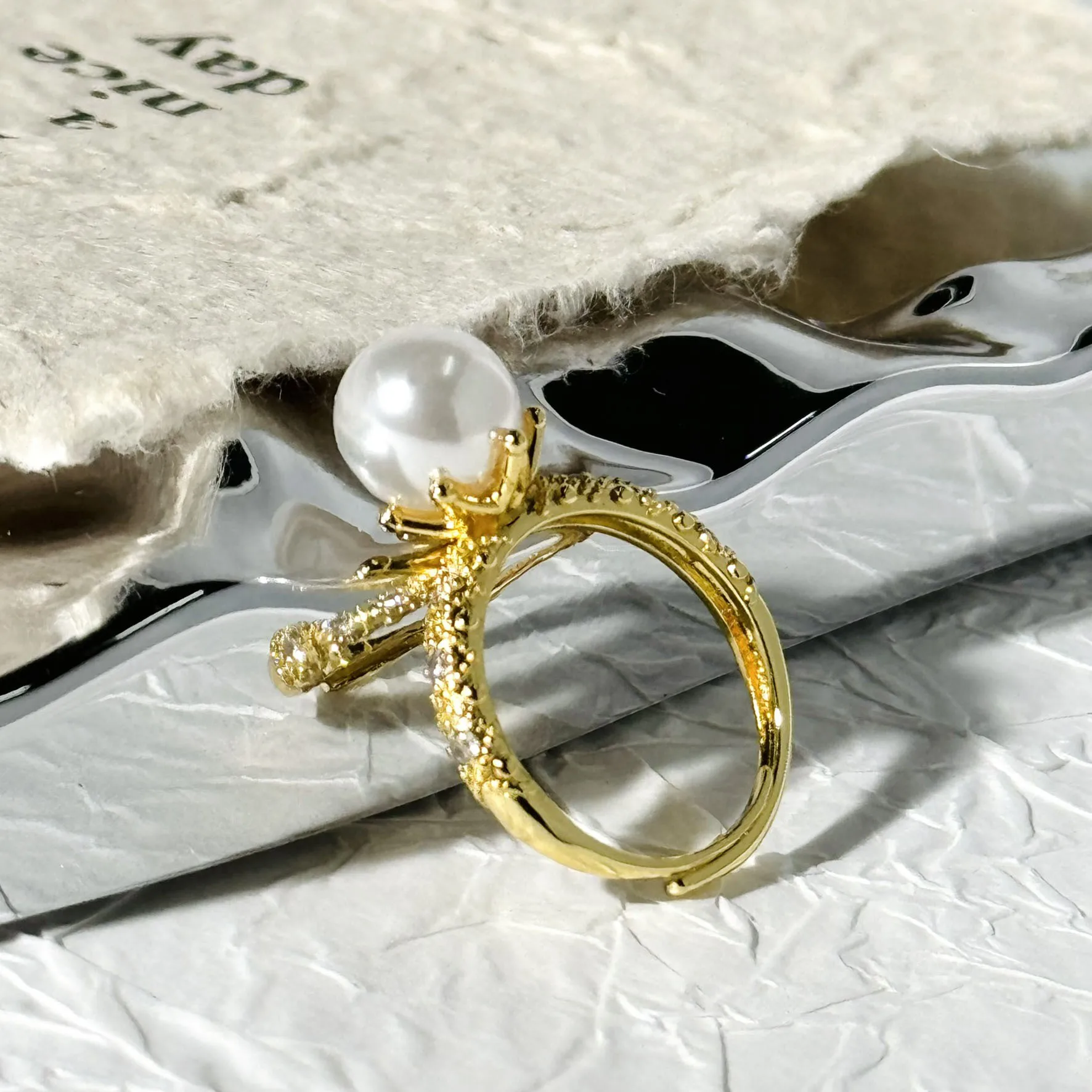 

AAAAA+++ 9-10 мм 10-11 мм 11-12 мм японское кольцо akoya из белого, черного золота с жемчугом, блестящее открытое кольцо