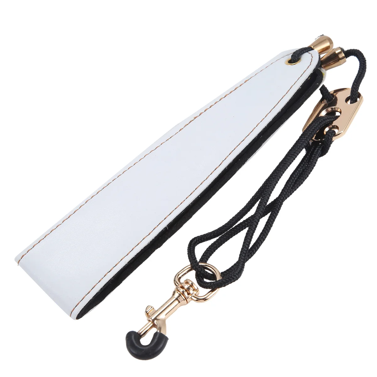 サックスネックストラップ、アルトサックスネックストラップ、クラリネットネックストラップホワイトレザーネックバンド、ホワイト+ブラックホット